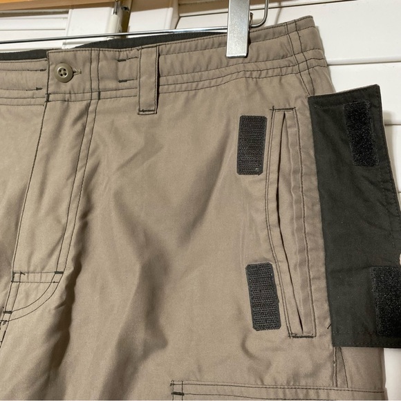 Vintage 2000s Gap Fleece Lined Khaki Cargo Skater Punk Reflective Pants Small 34 - Picture 3 of 10